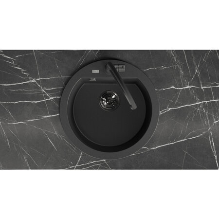 Dafne - granite sink - 1 bowl, Black - photo 3