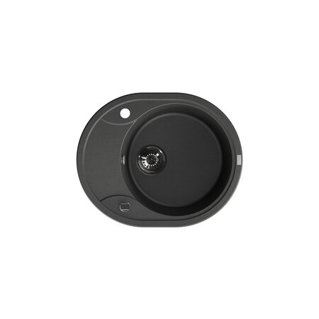 Dafne - zlewozmywak 1-komorowy z półociekaczem, Czarne - zdjęcie 1