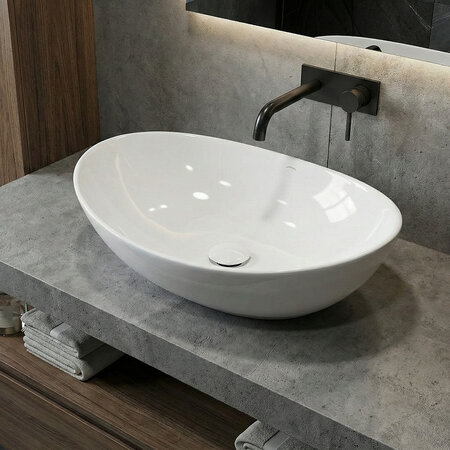 Desna - ceramic countertop washbasin, White - photo 1