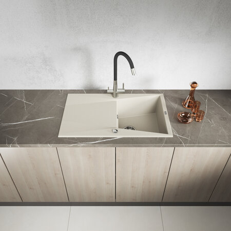 Grenada - zlewozmywak 1-komorowy z ociekaczem, Beż - zdjęcie 2