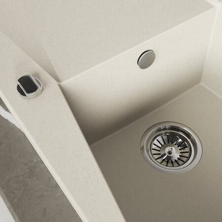 Grenada - zlewozmywak 1-komorowy z ociekaczem, Beż - zdjęcie 4