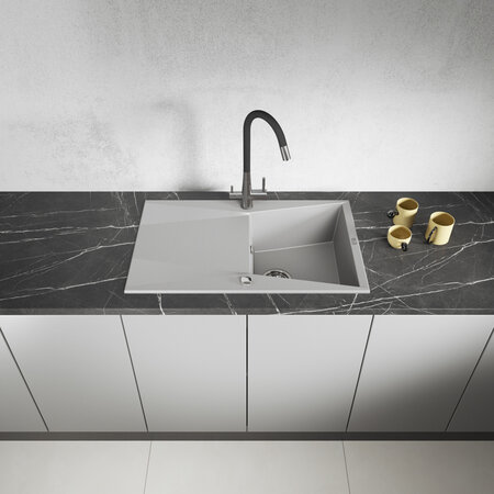 Grenada - zlewozmywak 1-komorowy z ociekaczem, Szare - zdjęcie 2