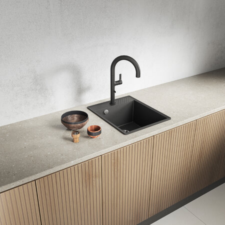 Hub - zlewozmywak czarny 1-komorowy, Czarne - zdjęcie 2