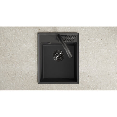 Hub - zlewozmywak czarny 1-komorowy, Czarne - zdjęcie 3