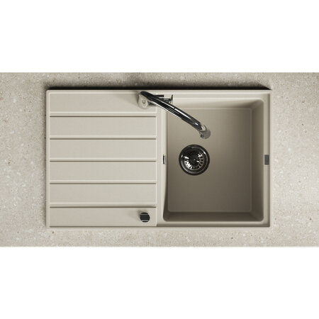 Margarita - chiuvetă cu 1 cuvă cu uscător, Bej - fotografie 3