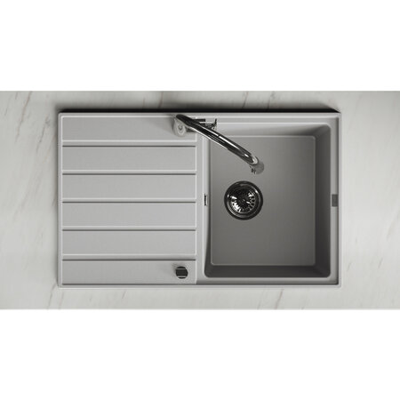 Margarita - Granitspüle 1 Becken mit Abtropffläche, Grau - Foto 3