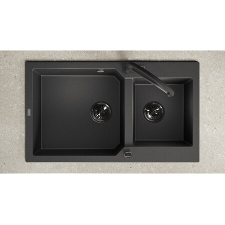 Milos - Гранитная кухонная мойка 2 раковины, чёрный - фото 3