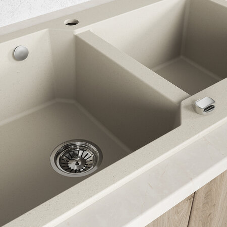Milos - Гранитная кухонная мойка 2 раковины, бежевый - фото 4