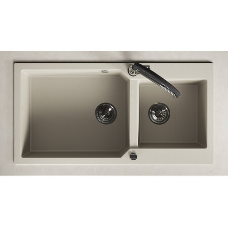 Milos - Гранитная кухонная мойка 2 раковины, бежевый - фото 3