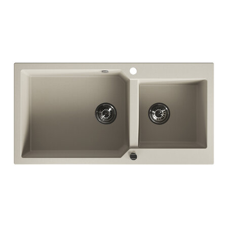 Milos - Гранитная кухонная мойка 2 раковины, бежевый - фото 1