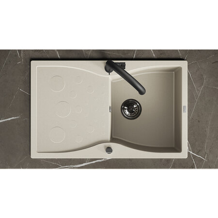 Molokin - zlewozmywak 1-komorowy z ociekaczem, Beż - zdjęcie 3