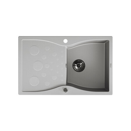 Molokin - chiuvetă cu 1 cuvă cu uscător, Gri - fotografie 1