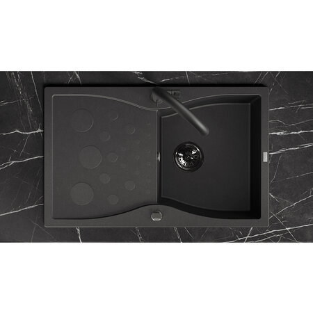 Molokin - zlewozmywak 1-komorowy z ociekaczem, Czarne - zdjęcie 3