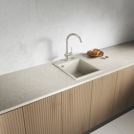 Monchichi - zlewozmywak 1-komorowy, Beż - zdjęcie 1