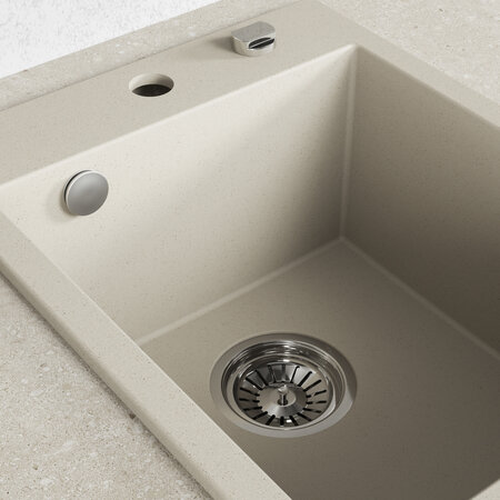 Monchichi - zlewozmywak 1-komorowy, Beż - zdjęcie 4