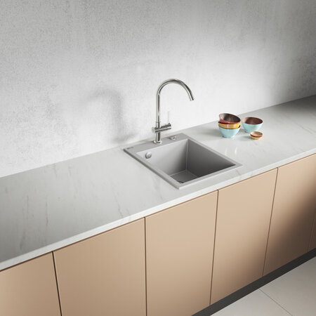 Monchichi - zlewozmywak 1-komorowy, Szare - zdjęcie 1