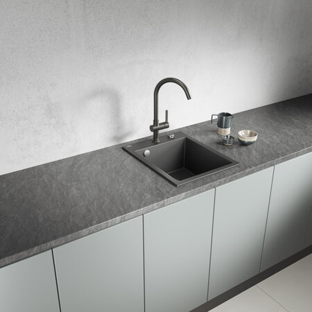 Monchichi - zlewozmywak 1-komorowy, Czarne - zdjęcie 1