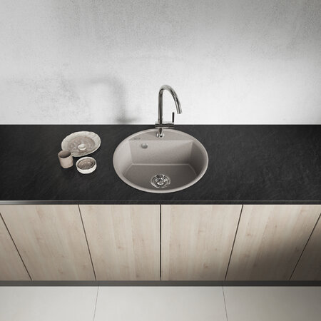 Muna - Granitspüle 1 Becken, Beige - Foto 2