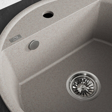 Muna - Granitspüle 1 Becken, Beige - Foto 4