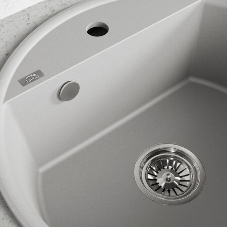 Muna - chiuvetă cu 1 cuvă fără uscător, Gri - fotografie 4