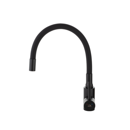 Nila - bateria zlewozmywakowa stojąca z elastyczną wylewką, czarna, Czarne - zdjęcie 3