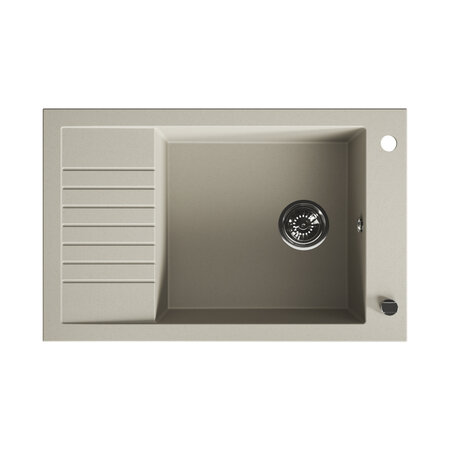 Pionier - granite sink - 1 bowl with a half drainer, Beige - photo 1