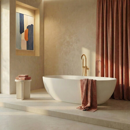 Pola - upright bath mixer, Gold - photo 2