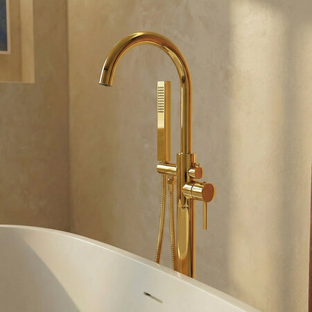 Pola - upright bath mixer, Gold - photo 1