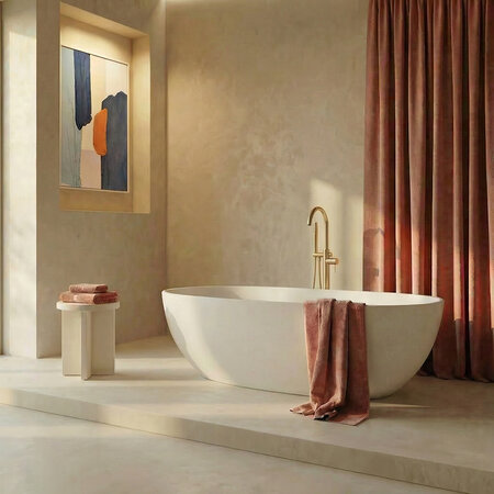 Pola - Badewannenarmatur stehend, Gebürstetes Gold - Foto 2