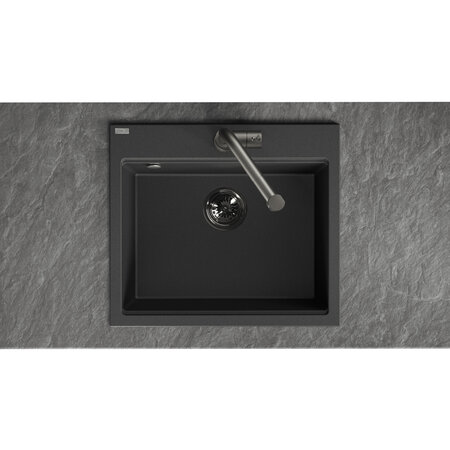 Tau - granite sink – 1 bowl, Black - photo 3