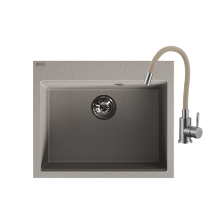Tau - spüle 1 Becken mit armatur, Beige - Foto 1