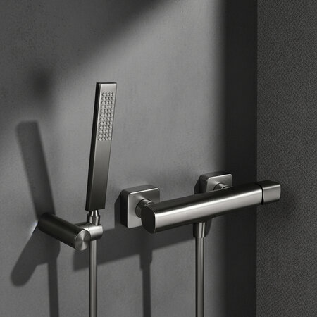 Tores - bateria natryskowa ścienna z zestawem natryskowym, Grafit - zdjęcie 1