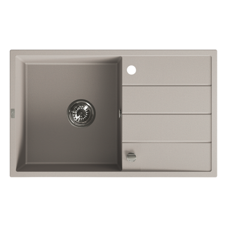 Wolin - granite sink - 1 bowl with a drainer, Beige - photo 1