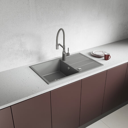 Wolin - granite sink - 1 bowl with a drainer,  - photo 2