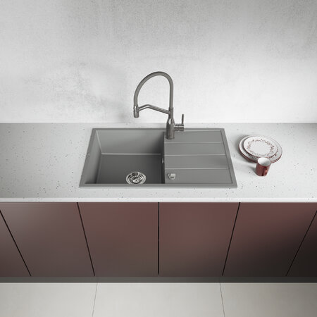 Wolin - granite sink - 1 bowl with a drainer,  - photo 1