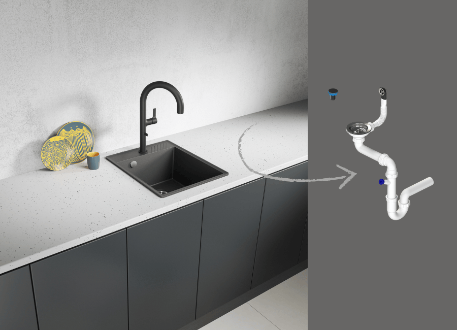 montaż syfonu pod zlewozmywakiem