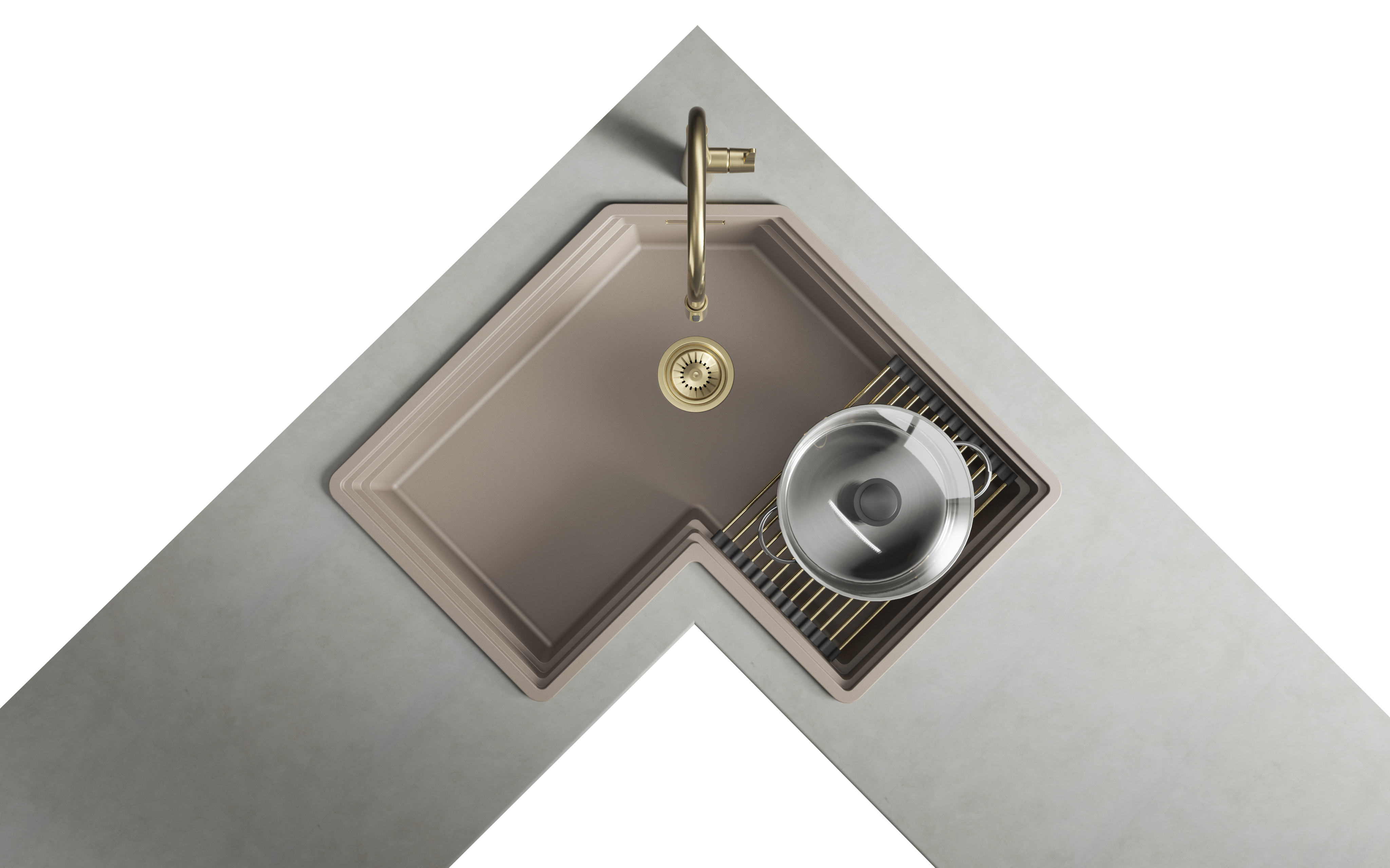 zlewozmywak granitowy narożny