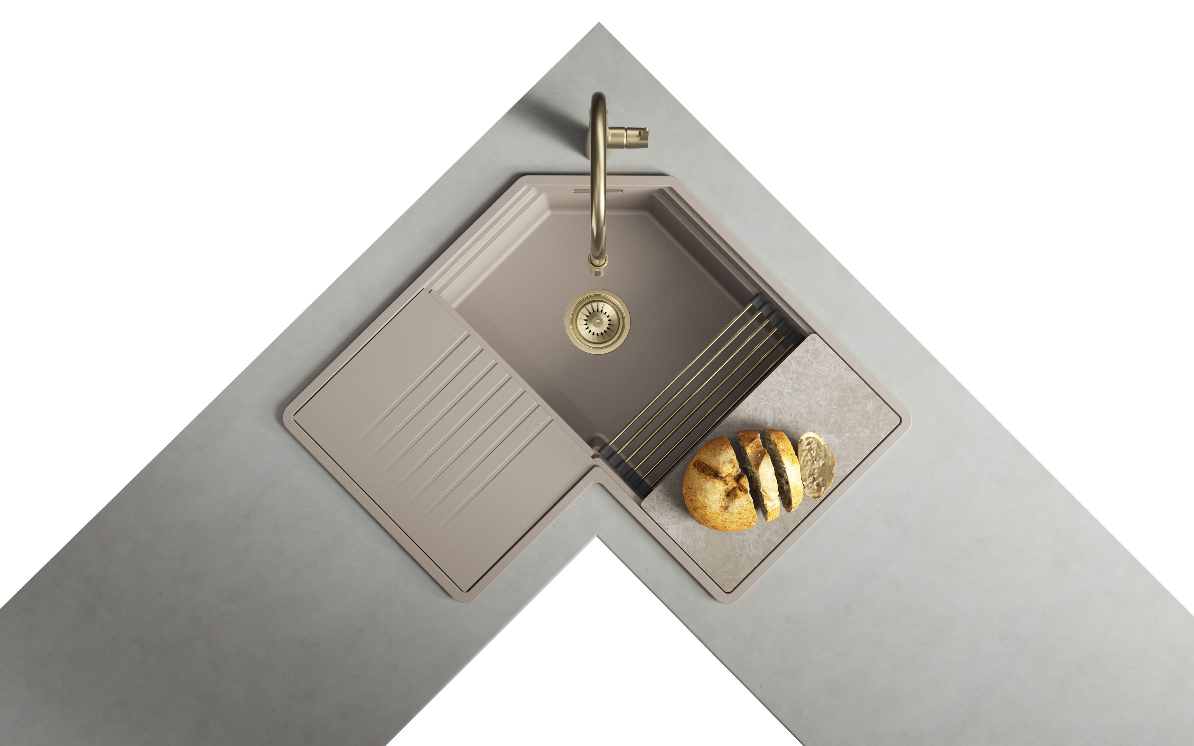 zlewozmywak granitowy narożny