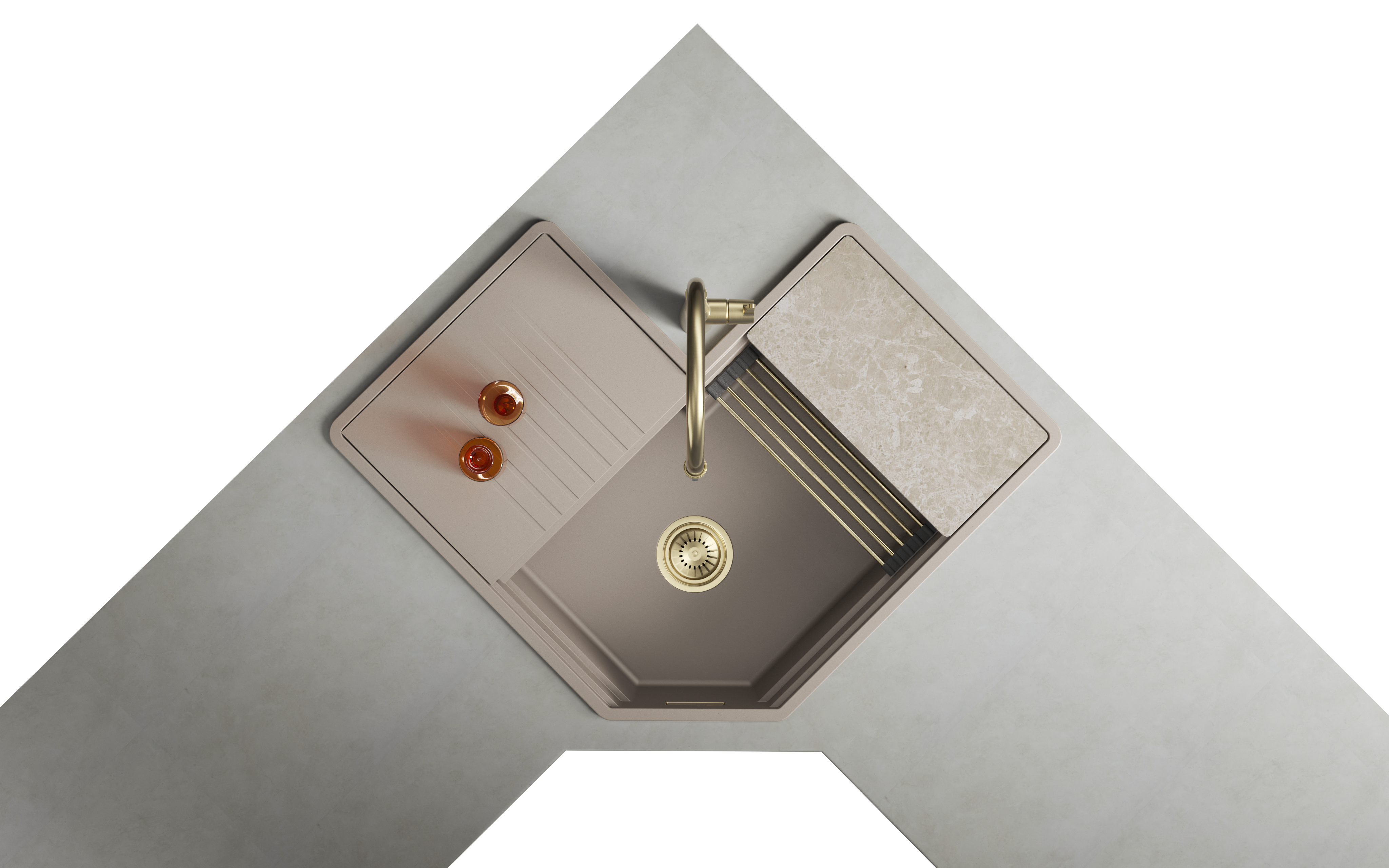 zlewozmywak granitowy narożny